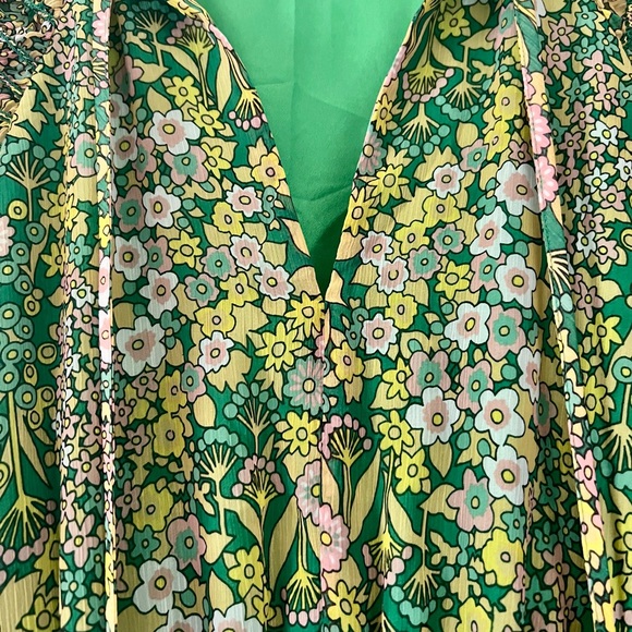 Ted Baker Green Puff Sleeve Midi Dress - Picture 4 of 7